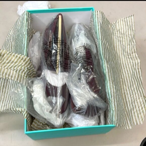 KATE SPADE Dale Kitten Heels In Deep Russe Goat Leather Pumps NIB - Picture 5 of 8